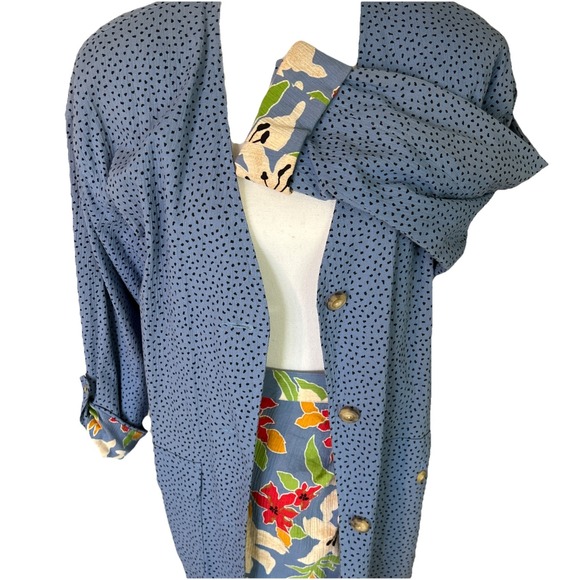 Vintage Chaus Women 2Pc Jacket & Skirt Floral Chip 100% Cotton Gauze Size 12 NOS - Picture 5 of 16